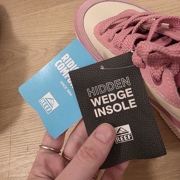 Reef Pink White Suede Lay Day Lift Platform Cute Outdoor Sneakers Size 8.5 - Picture 13 of 13